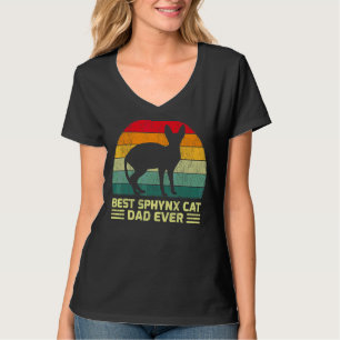 Homens Camiseta Vintage Melhor Pai de Gato Sphynx