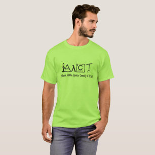 Homens (claros) ateus da camisa do grupo de FAACT,