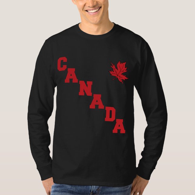 Homens da camisa de Canadá T da folha de bordo (Frente)