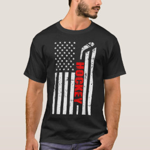 Homens de Camisa Patriótica dos Eua, Hockey com Ba