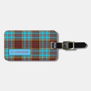 Homens de etiquetas de bagagem de Tartan