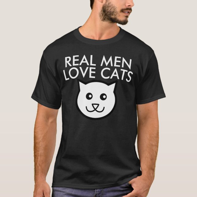 Homens de verdade adoram gatos, camisetas de gatos (Frente)