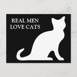 Homens de verdade amam cartões postais de gatos