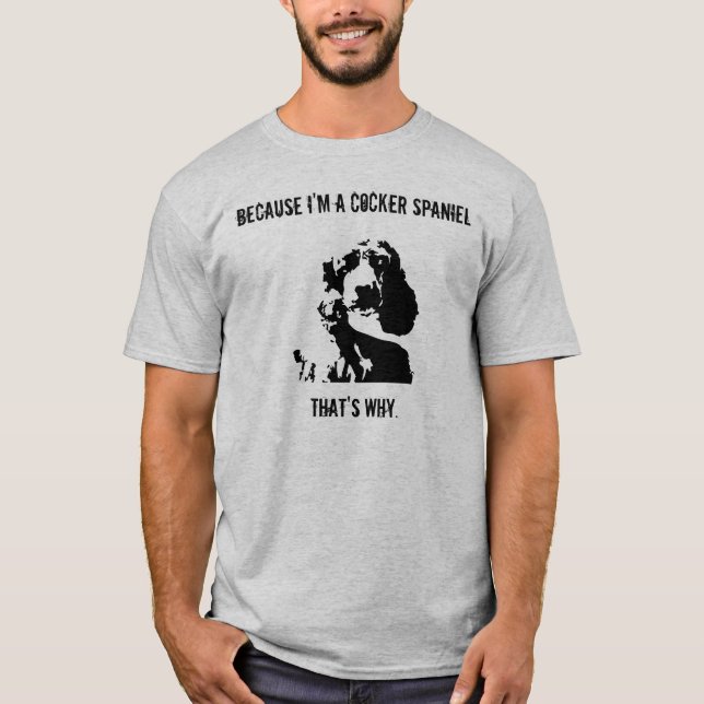 Homens do t-shirt da atitude de cocker spaniel (Frente)