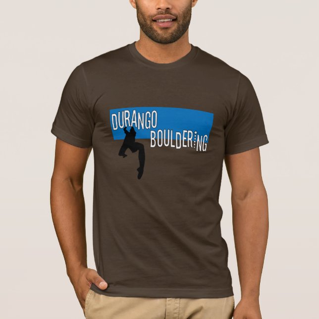 Homens do t-shirt de Durango Bouldering (Frente)