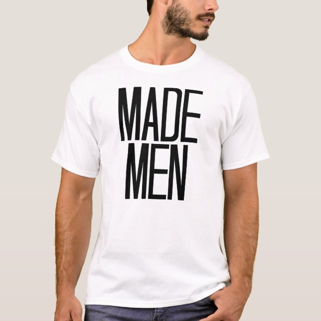 Homens feitos t-shirt no branco (Frente)