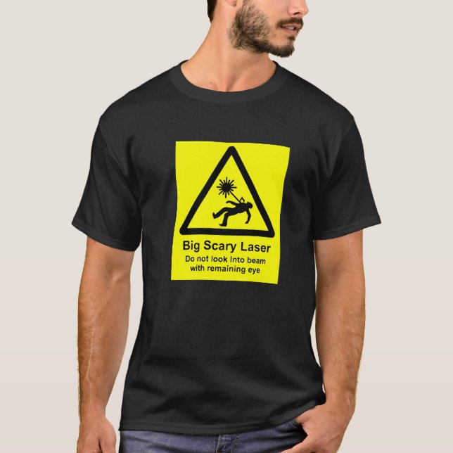 Homens grandes, t-shirt assustador do laser (Frente)