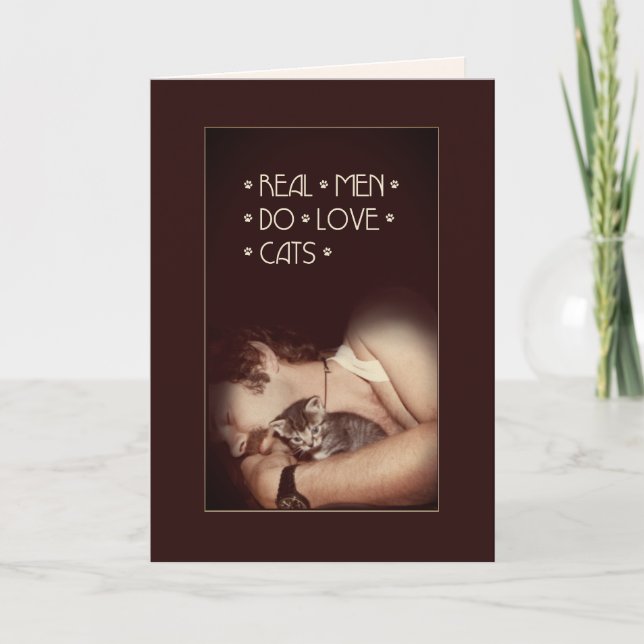 Homens reais adoram gatos 😻 cartão (Frente)
