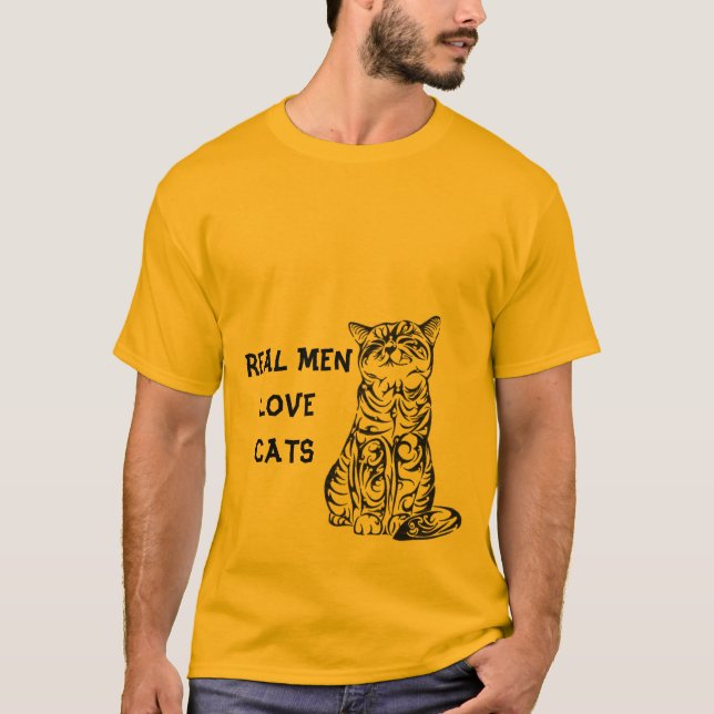 HOMENS REAIS ADORAM GATOS T-Shirt (Frente)