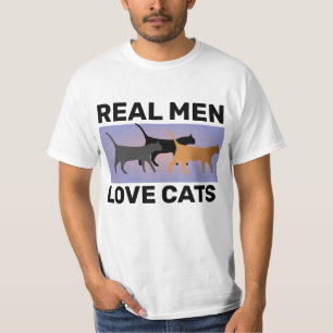 HOMENS REAIS ADORAM GATOS, T-SHIRTS DE GATOS HOMEN