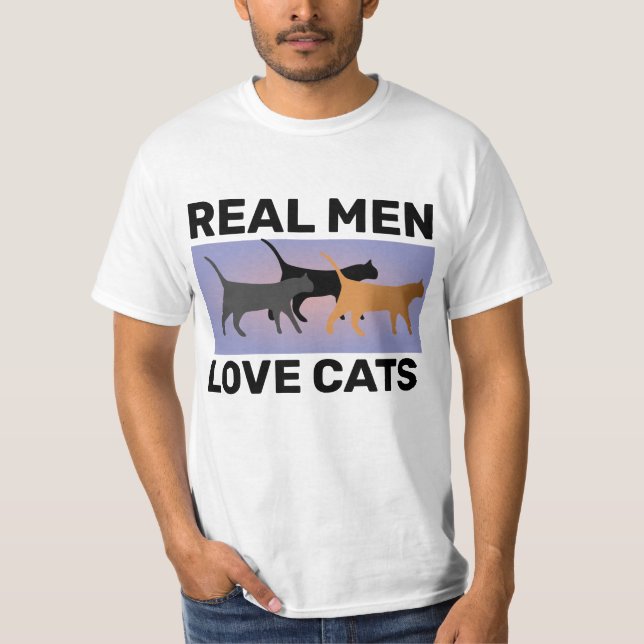 HOMENS REAIS ADORAM GATOS, T-SHIRTS DE GATOS HOMEN (Frente)