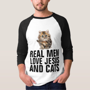 HOMENS REAIS ADORAM JESUS E GATOS, T-SHIRTS CRISTÃ