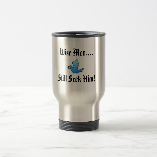 Homens sábios…, caneca de viagem (Centro)