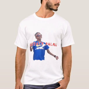 Homens suado da camisa das palmas