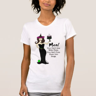 Homens! T-shirt da bruxa do vinho