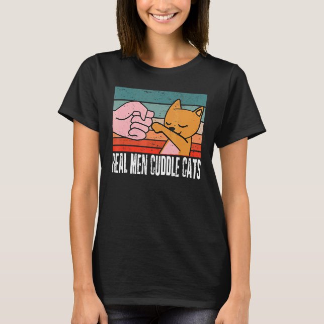 Homens Verdadeiros Gatos De Fecho Camisetas De Gat (Frente)