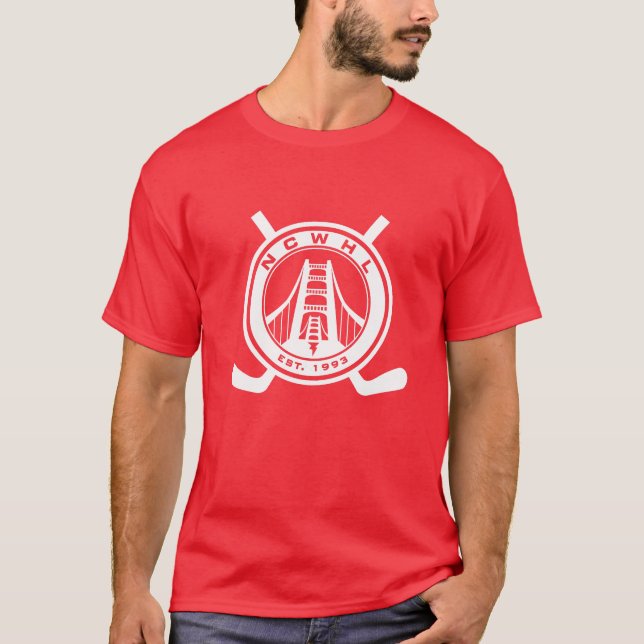 Homens vermelhos do t-shirt da divisão (Frente)