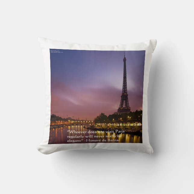 Hon. de Balzac Paris Elegância Citação Almofada de (Frente)