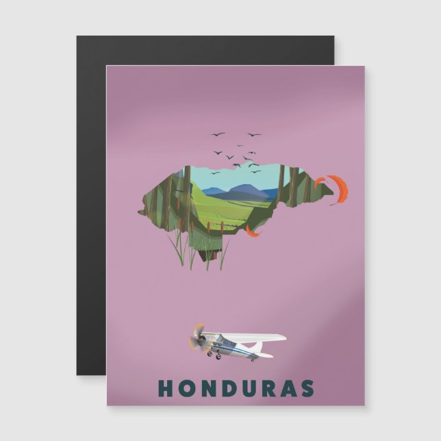 Honduras mapa ilustrado pôster de viagem (Frente/Verso)