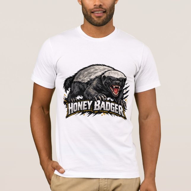 Honey Badger T-Shirt | Unique Wildlife Animal Desi (Frente)