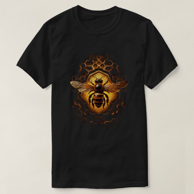Honey Bee and Honeycomb Nature Lover T-Shirt (Frente do Design)