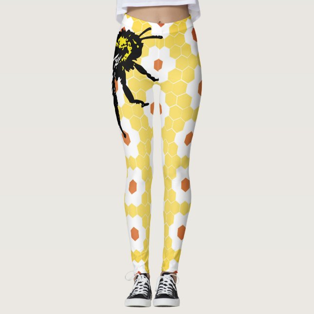 HONEYCOMB & BEE Leggings Personalizadas (Frente)