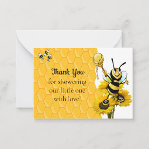 Honeycomb Honey Bee Obrigado Cartões