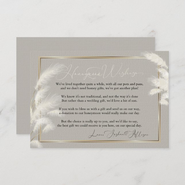 Honeymoon Deseja o Convite Allison 1a (Frente/Verso)