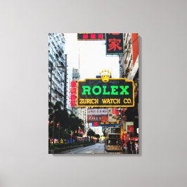 Hong Kong Nathan Road Stretch Canvas Print