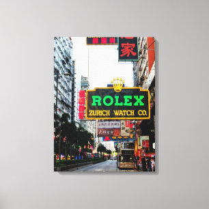Hong Kong Nathan Road Stretch Canvas Print