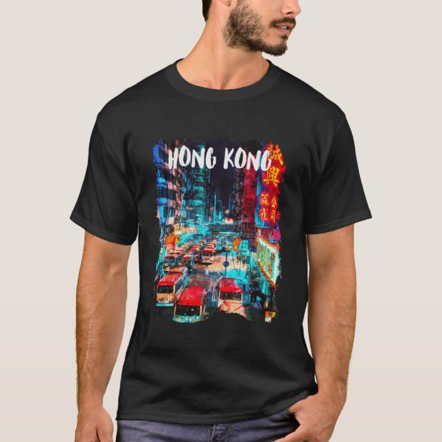 Hong Kong Souvenir - Hong Kong À Noite Pullover H (Frente)