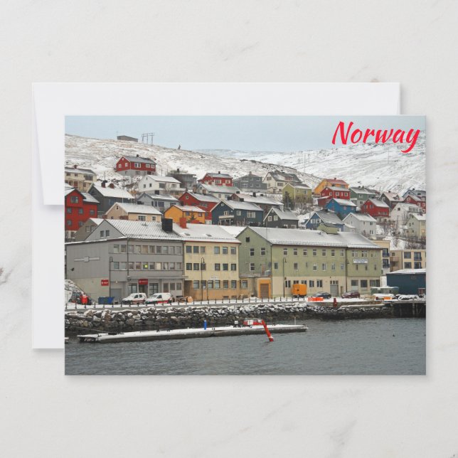Honningsvag, cartão da Noruega (Frente)