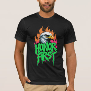 Honra Primeira Águia Bald T-Shirt Patriótico EUA