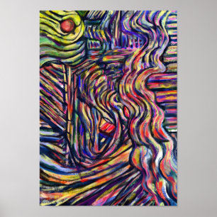 "Hooded" abstract digital painting poster
