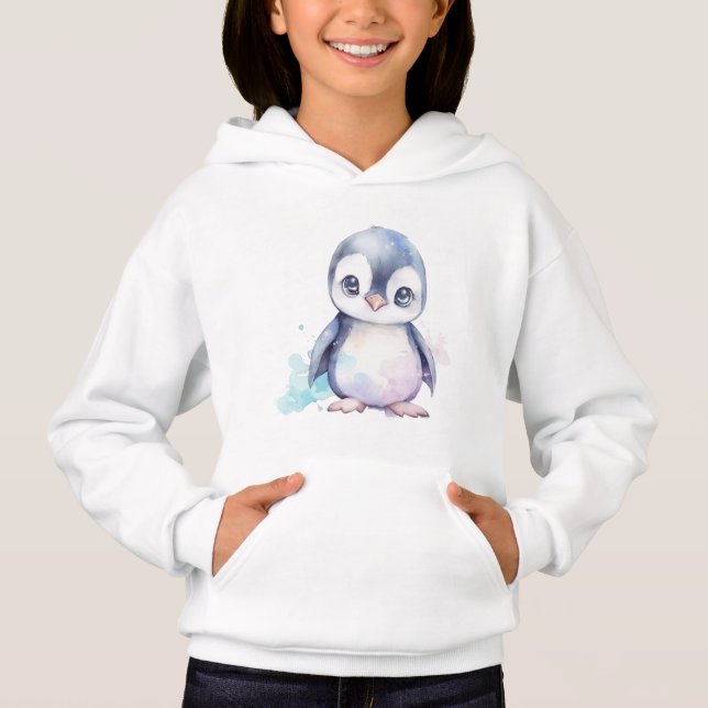 Hoodie de camisa do bebê pinguim (Frente)