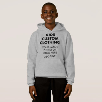HOODIE DE PULLOVER DO MENINO Personalizado - CINZA