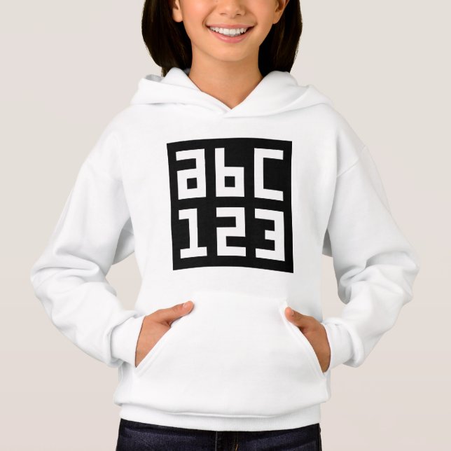 Hoodie Pullover de Menina ABC 123 (Frente)
