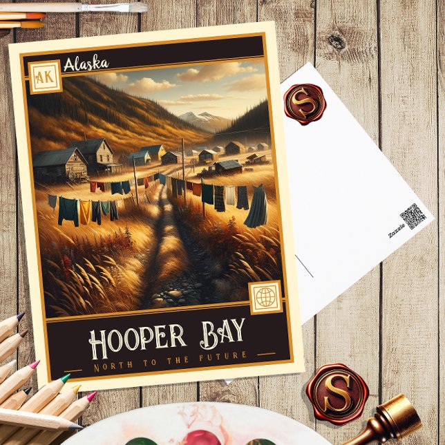 Hooper Bay, Alasca | Cartão postal Vintage (Criador carregado)