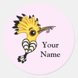 Hoopoe Bird Cartoon (seu nome) adesivo personaliza