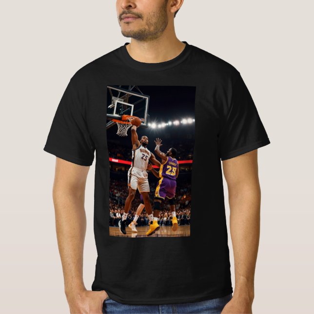 Hoops de tempo: Camiseta Dunk com Pacote de Ação (Frente)