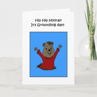Hooray seu cartão do dia de Groundhog