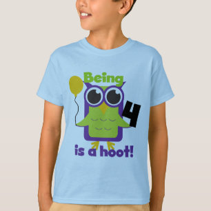 Hoot Owl 4th Birthday T-shirts e presentes