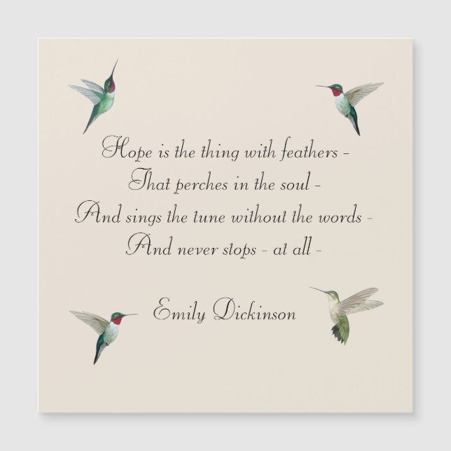 Hope Hummingbird Magnetic Card (Frente)