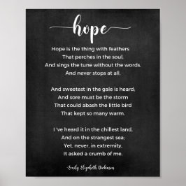 Hope Poem Black and White Poster