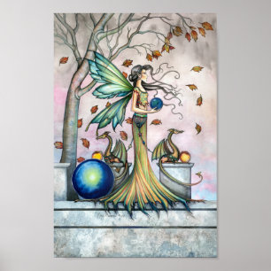 Hope Stones Fairy Dragon Fantasy Art Poster