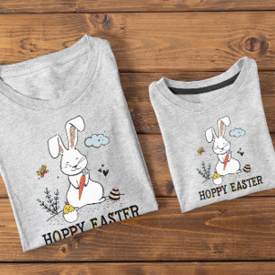 Hoppy Easter Cute Doodle Easter Bunny T-Shirt