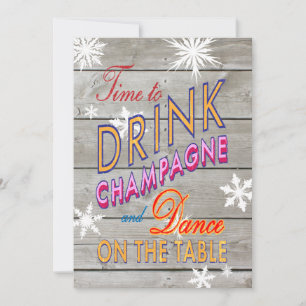 Hora Colorida de Beber Champanhe no Convite à Made