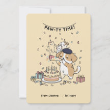 Hora da Festa! Cartão de Aniversário Alegre de Cac