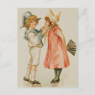 Hora da festa, cartão postal de Natal