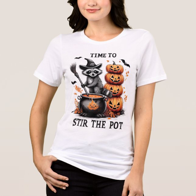 Hora de agitar o Pote - Camisa do Dia das Bruxas d (Frente)